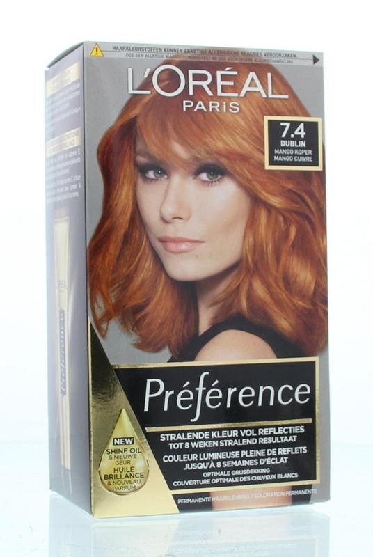 Loreal Feria Preference 7.4 Dublin Mango Kupfer (1 Set)