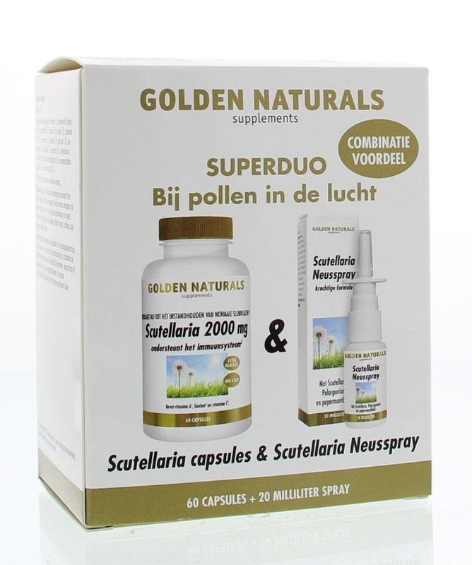 Golden Naturals Duoset scutellaria 60 Kapseln / Scutellaria Nasenspray 1 Satz