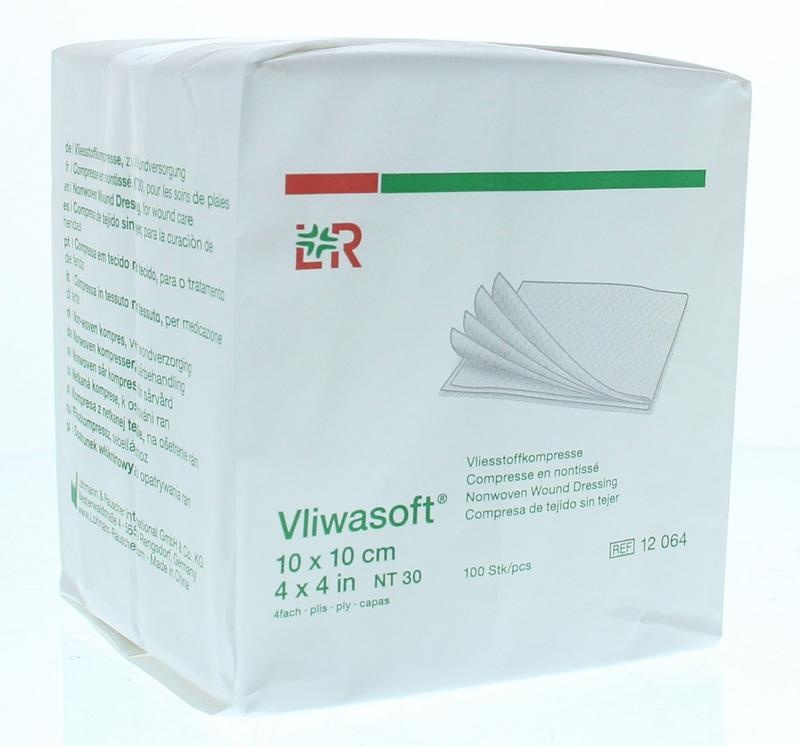 Vliwasoft Vlieskompresse 10 x 10 cm 4-lagig (100 Stück)