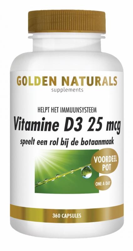 Golden Naturals Vitamin D3 25 mcg 360 Kapseln