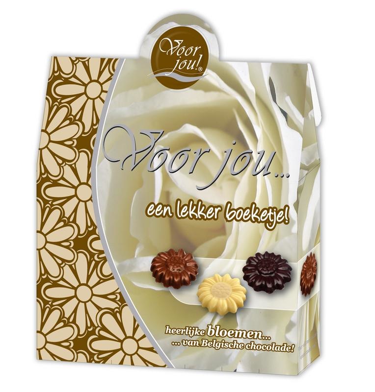 Voor Jou! Geschenkbox schöner Strauß (100 gr)