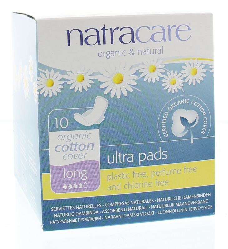 Natracare Damenbinden lang mit Flügeln (10 Stück)
