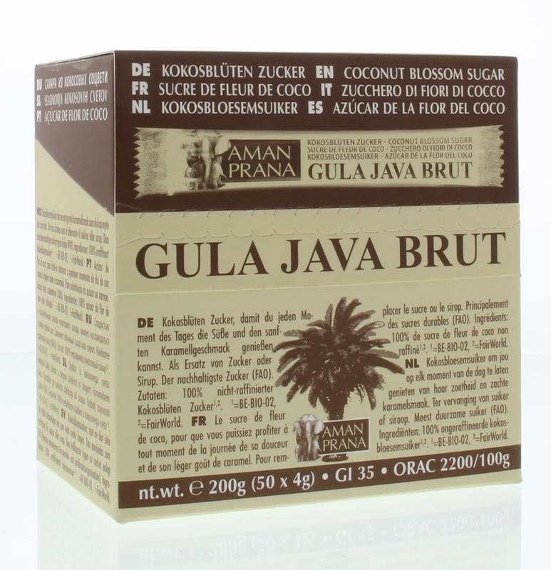 Amanprana Amanprana Gula Java Brut Stick 50 x 4 Gramm Bio (200 gr)