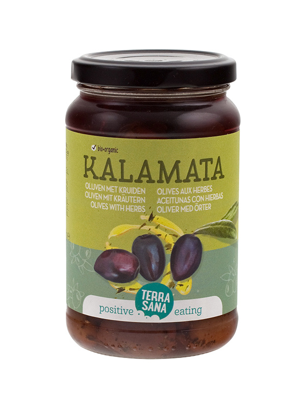 Terrasana Kalamata-Oliven in Bio-Kräuteröl (345 gr)