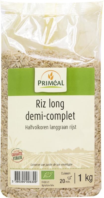 Primeal Halbvollkorn-Langkornreis bio (1 kg)