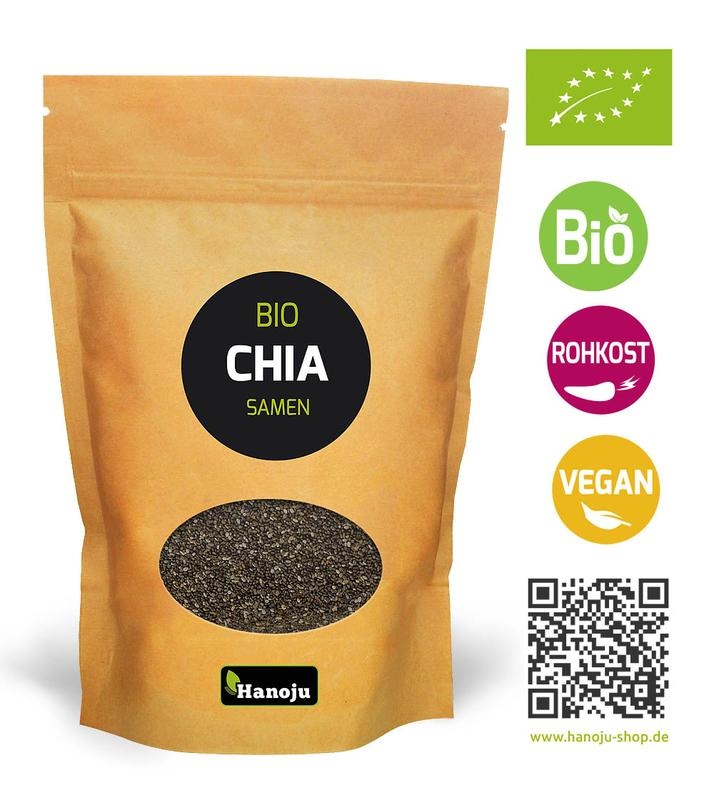 Hanoju Hanoju Chia Samen Papiertüte Bio (1 Kilogramm)