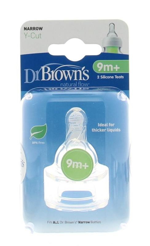 Dr Brown's Zitzen schmaler Hals Y Schnitt 9 Monate 2 Stk