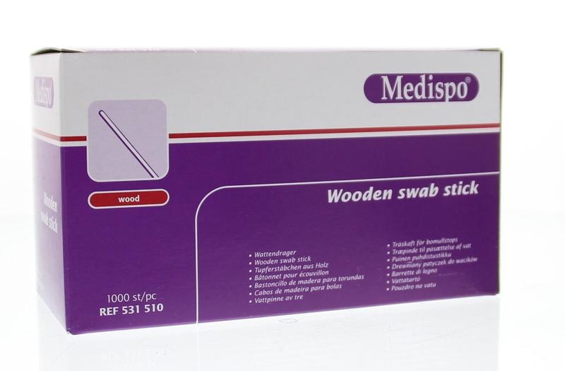 Medispo Watteträger Holz nackt 15cm (1000 Stück)