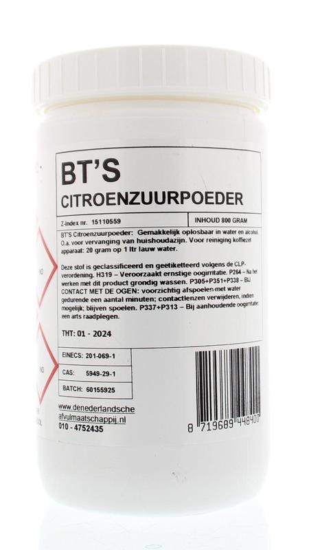 BT's BT's Zitronensäurepulver (800 gr)