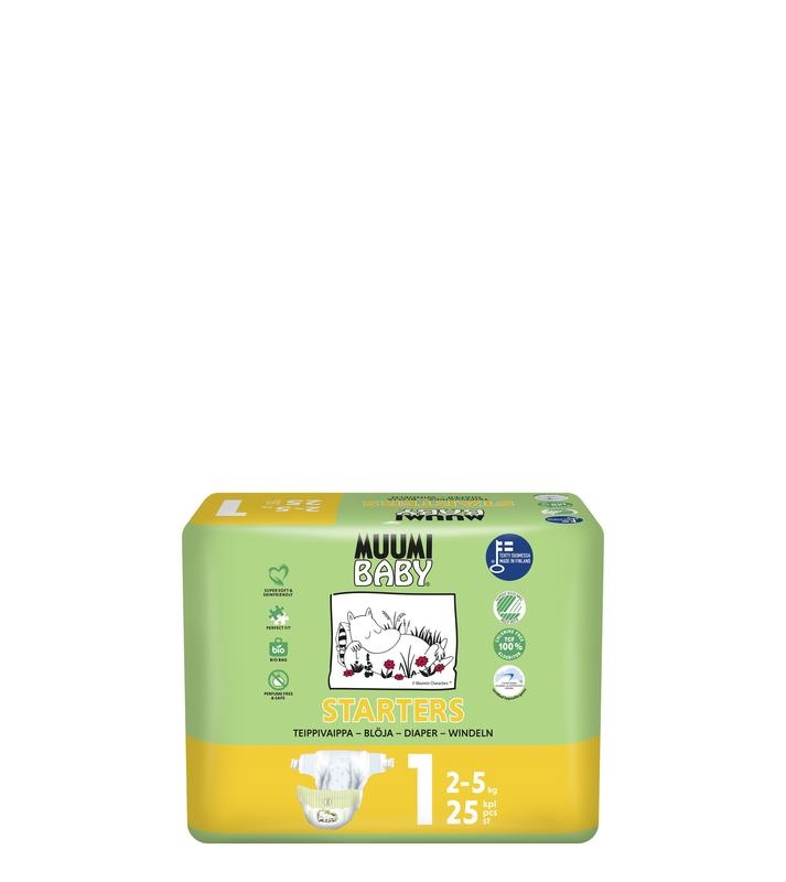 Muumi Baby Öko Windeln Grösse 1 Neugeborene 2-5 kg 25 Stück