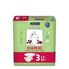 Muumi Baby Eco Windeln Größe 3 Midi 5-8 kg (50 Stück)