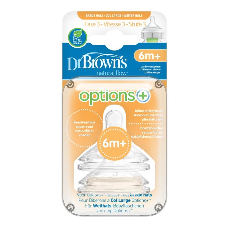 Dr Brown's Optionen + Zitzenphase 3 Weithalsflasche 2 Stück