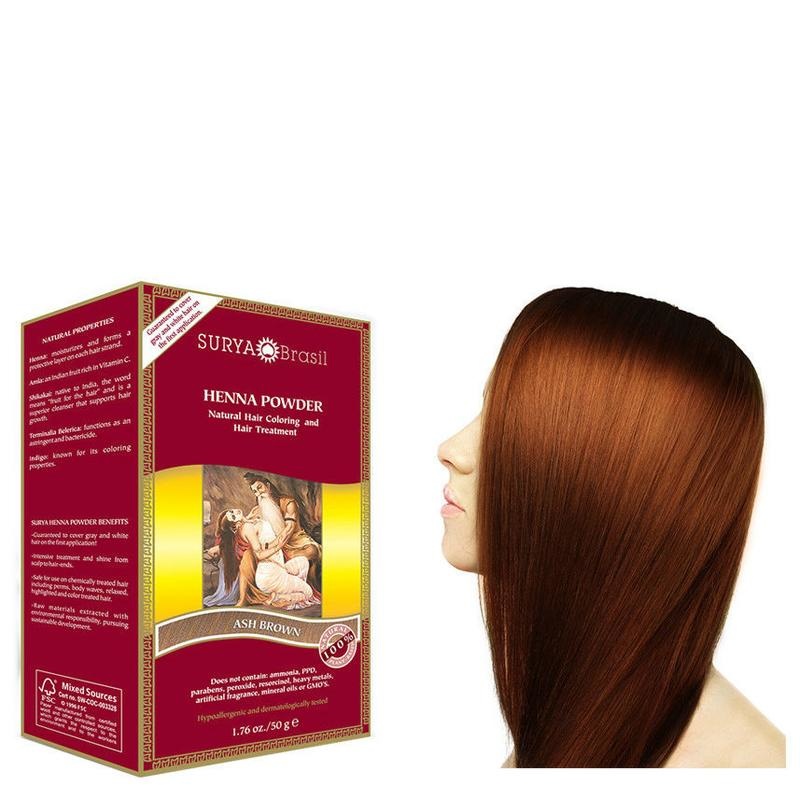 Surya Brasil Henna-Haarfärbepulver Aschebraun (50 Gramm)