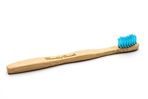 The Humble Co Zahnbürste Bambus Kinder blau Bürste weich (1 Stück)