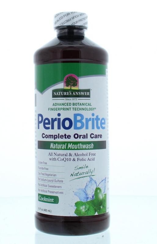 Natures Answer PerioBrite natürliches Mundwasser 25 Kräuter und Q10 (480 Ml)