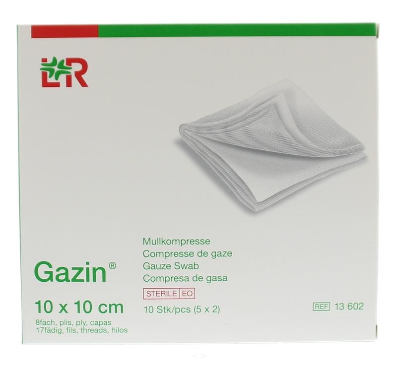 Gazin Mullkompresse 10 x 10 steril 5 x 2 (10 Stück)