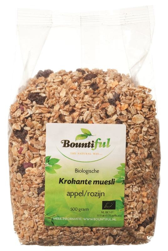 Bountiful Bountiful Granola-Apfel-Rosinen-Müsli Bio (500 gr)