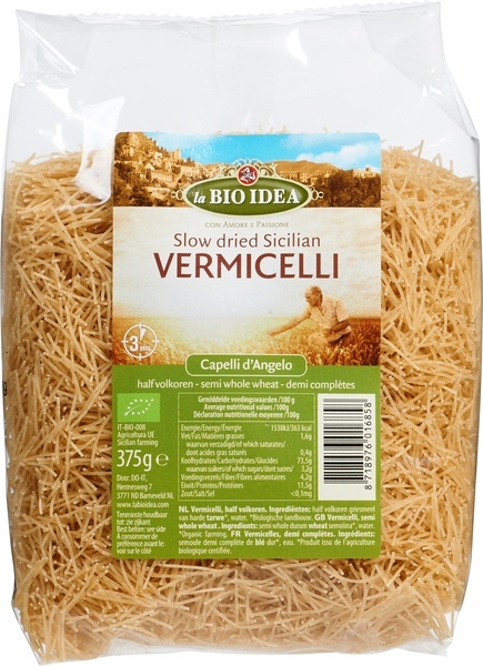 Bioidea Fadennudeln Halbvollkorn Bio (375 gr)