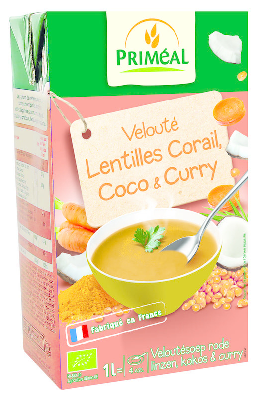Primeal Suppe rote Linsen-Kokos-Curry bio (1 Liter)