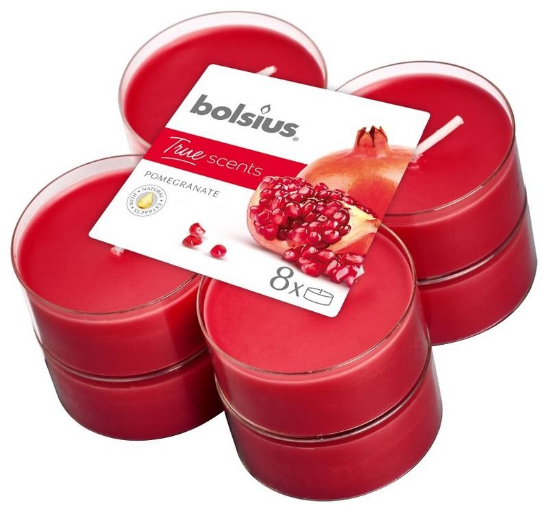 Bolsius Maxilight echte Düfte Granatapfel 8 Stück