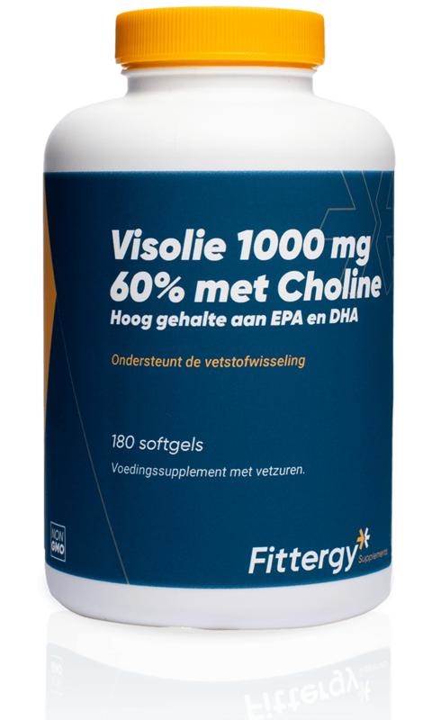 Fittergy Fischöl 1000 mg 60 % mit Cholin (180 Soft Caps)