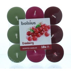 Bolsius Duft Teelicht Multi Color Brick 18 Cranberry 18 Stücke