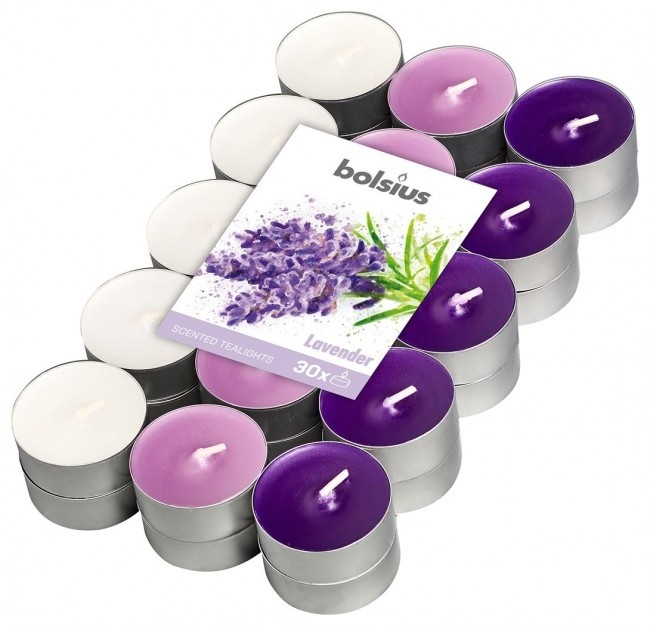 Bolsius Bolsius Duft Teelicht Multi Color Brick 30 lavendel 18 Stück