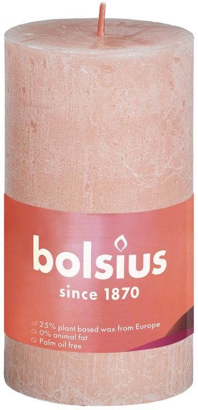 Bolsius Rustikale Stumpenkerze Glanz 100/50 Misty Pink 1 Stück