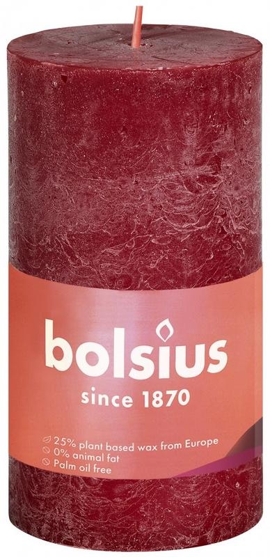 Bolsius Rustikale Stumpenkerze Glanz 100/50 samtrot 1 Stück