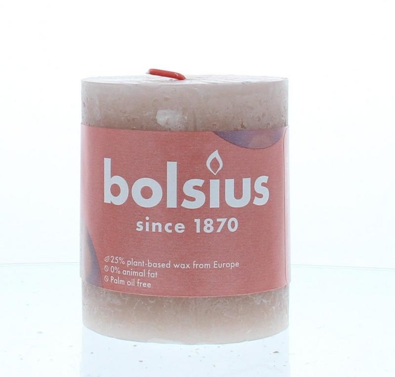 Bolsius Rustikale Stumpenkerze Glanz 80/68 Misty Pink 1 Stück