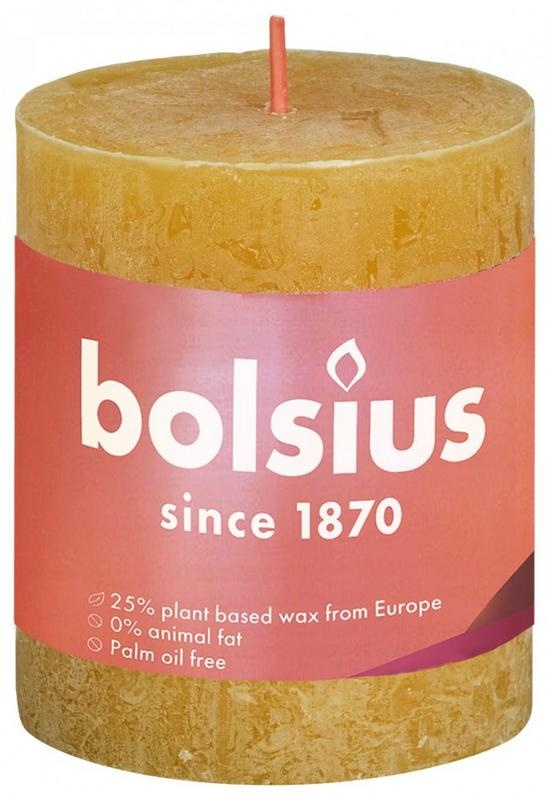 Bolsius Rustikale Stumpenkerze Glanz 80/68 WabengelB 1 Stück