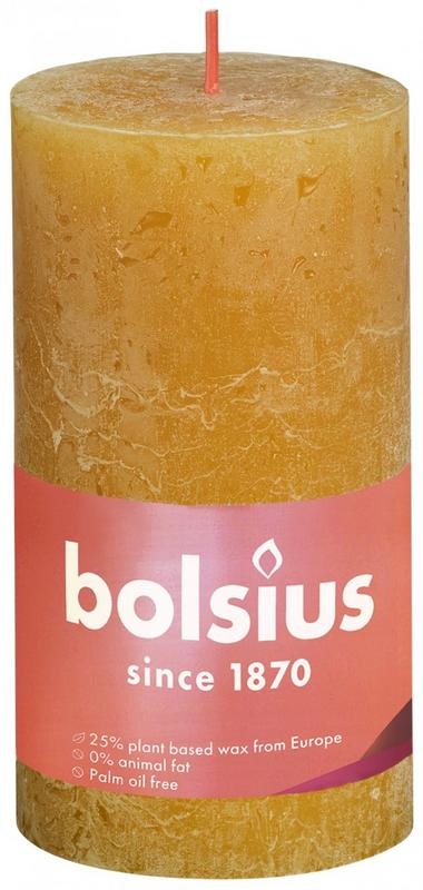 Bolsius Rustikale Stumpenkerze Glanz 130/68 WabengelB 1 Stück