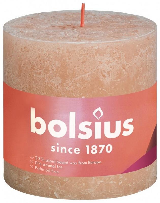 Bolsius Rustikale Stumpenkerze Glanz 100/100 Misty Pink 1 Stück