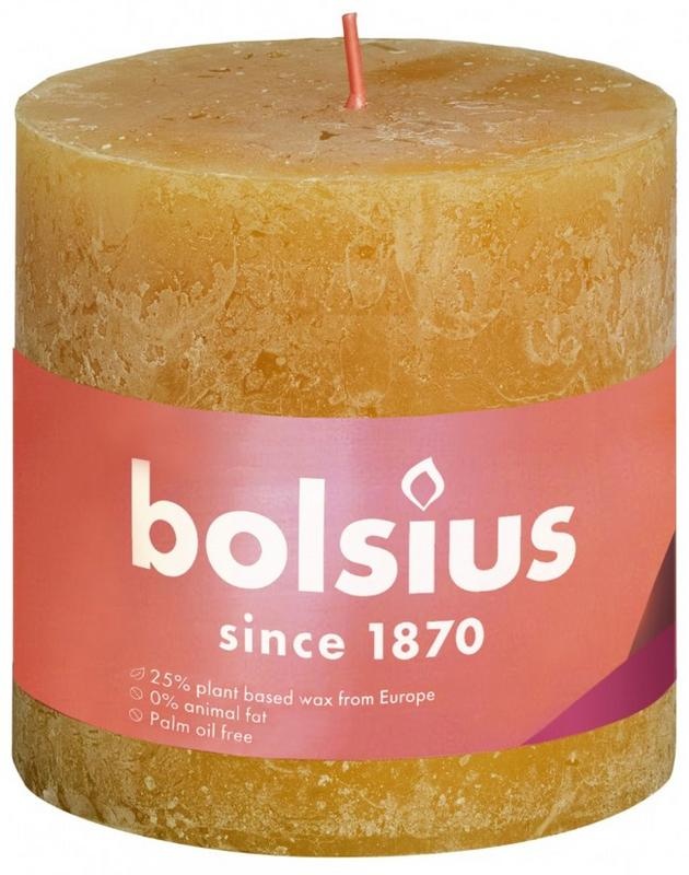 Bolsius Rustikale Stumpenkerze Glanz 100/100 WabengelB 1 Stück