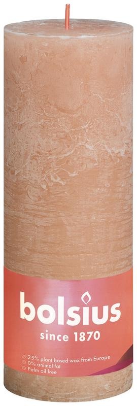 Bolsius Rustikale Stumpenkerze Glanz 190/68 misty pink 1 Stück