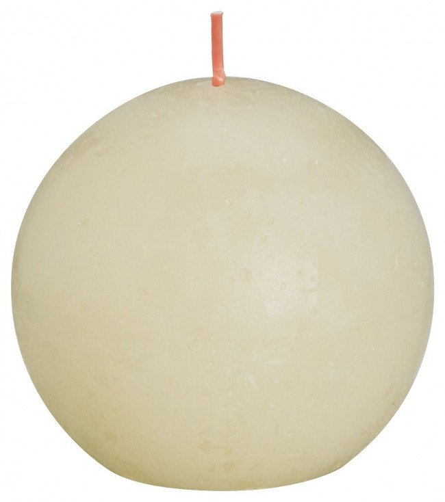 Bolsius Rustikale Kugelkerze Glanz 76 Soft Pearl 1 Stück