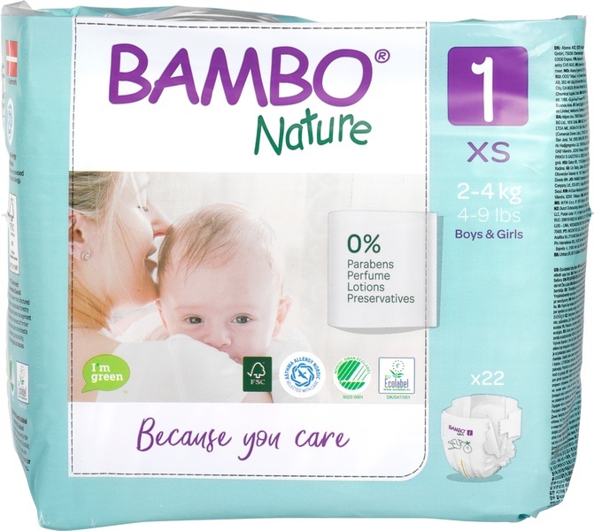 Bambo Bambo Neugeborenenwindel 1 2-4 kg (22 Stück)