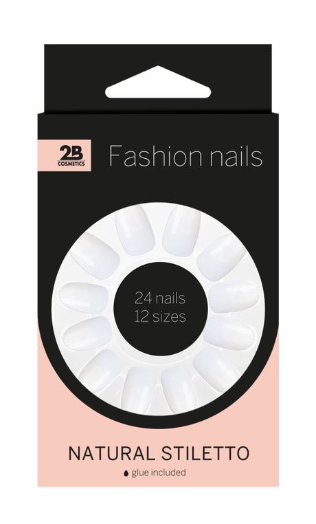 2B Nägel natur stiletto (24 Stück)