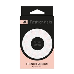 2B Nägel French Medium (24 Stück)