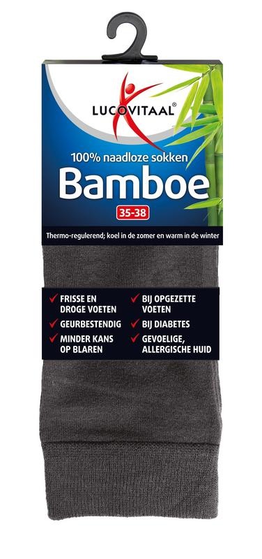 Lucovitaal Bambussocke lang anthrazit 35-38 (1 Paar)