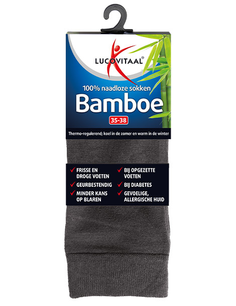 Lucovitaal Bambussocke lang anthrazit 43-46 (1 Paar)