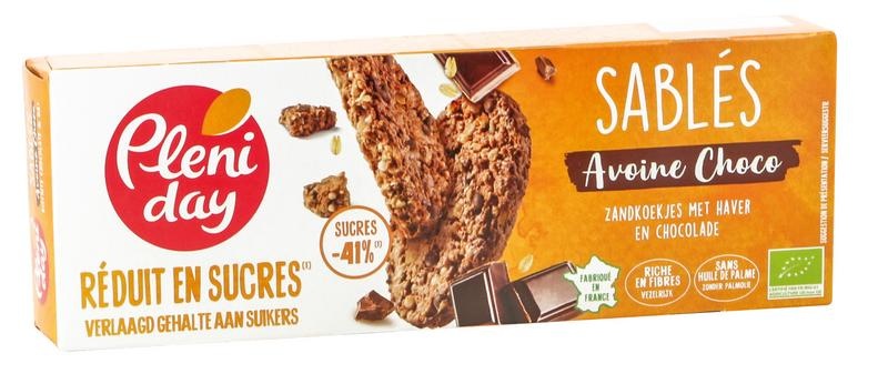 Pleniday Pleniday Shortbread Hafer und Schokolade weniger Zucker Bio (150 gr)