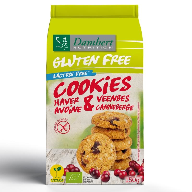 Damhert Damhert Haferplätzchen Cranberry glutenfrei bio (150 gr)