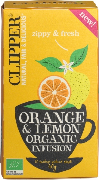 Clipper Orangen-Zitronen-Aufguss bio (20 Beutel)
