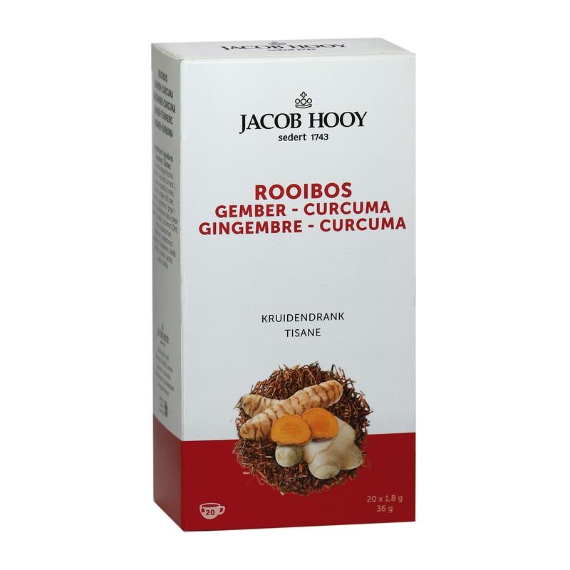 Jacob Hooy Rooibos-Ingwer-Kurkuma-Tee (12 Stück)