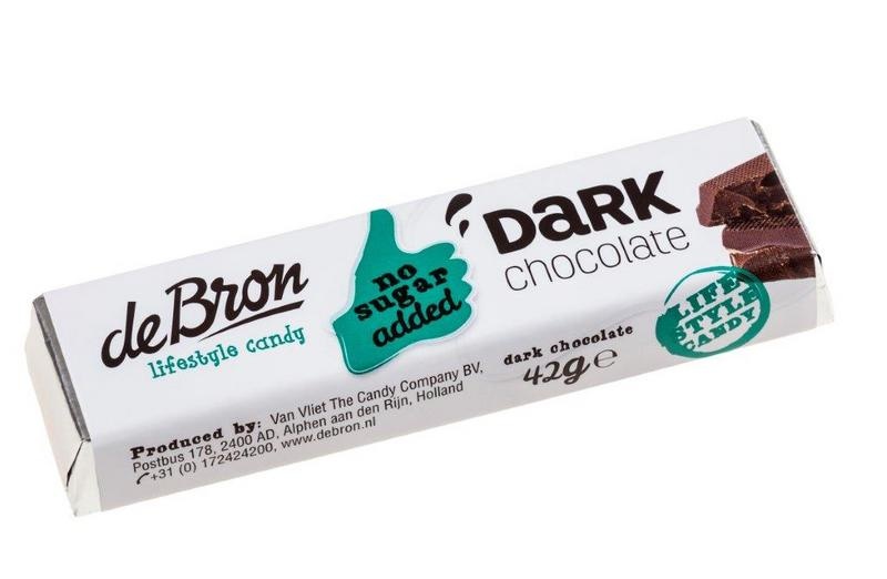 De Bron De Bron Dunkle Schokolade ohne Zucker (42 gr)