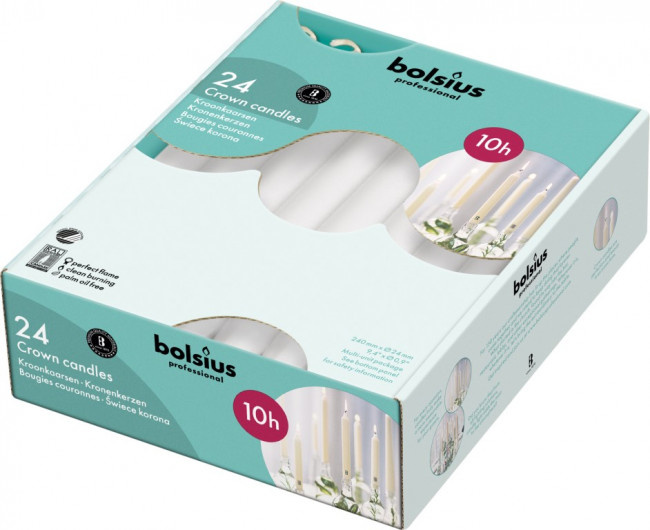 Bolsius Bolsius Kronenkerze 240/24 weiss 24 Stück