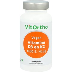 VitOrtho Vitamin D3 1000IE K2 45 mcg vegan (60 vegetarische Kapseln)