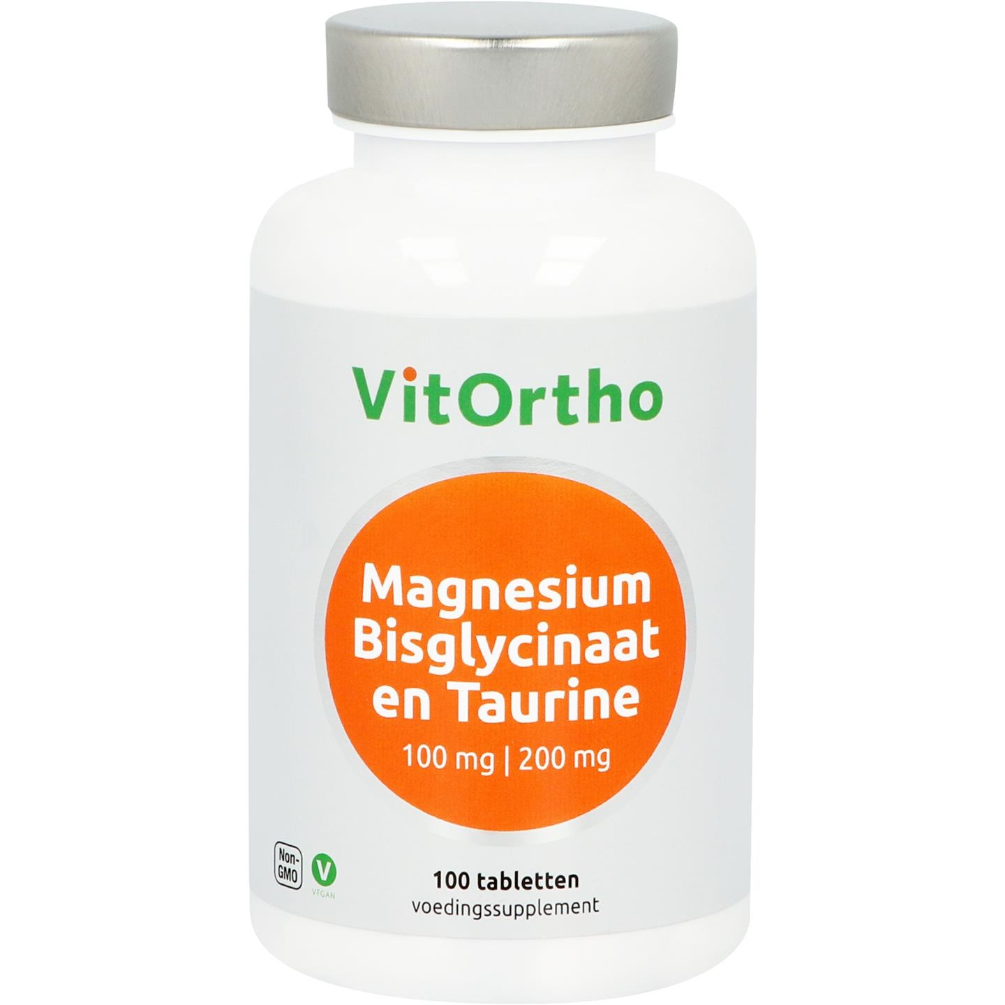 VitOrtho Magnesiumbisglycinat 100 mg und Taurin 200 mg (100 Tab)