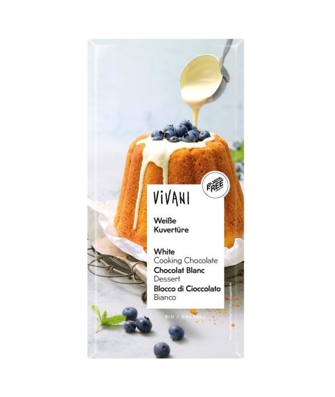 Vivani Vivani Kuvertüre schmelzende Schokolade weiß bio (200 gr)